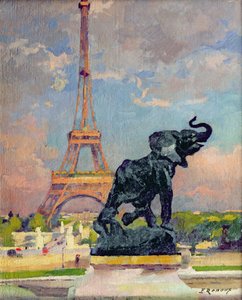 La Torre Eiffel y el Elefante por Fremiet